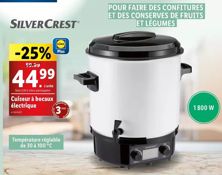 Silvercrest - Cuiseur À Bocaux Électrique