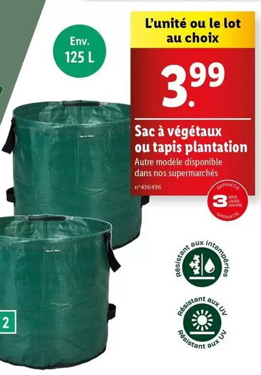 sac à végétaux ou tapis plantation