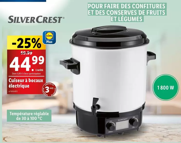 Silvercrest - Cuiseur À Bocaux Électrique