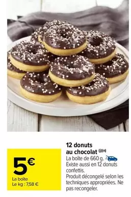 Donuts - 12  Au Chocolat offre à 5€ sur Carrefour Market