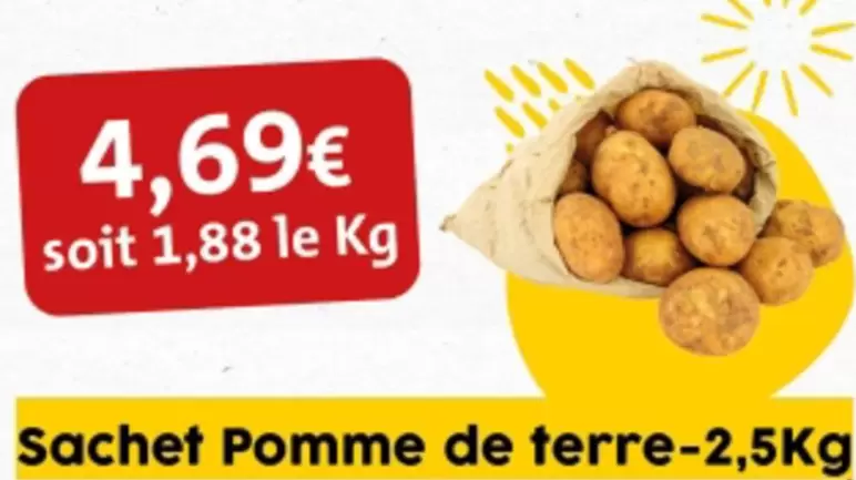 Sachet Pomme De Terre-2,5kg offre à 4,69€ sur So.bio