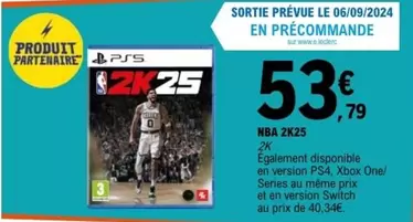 NBA 2K25 offre à 53,79€ sur E.Leclerc