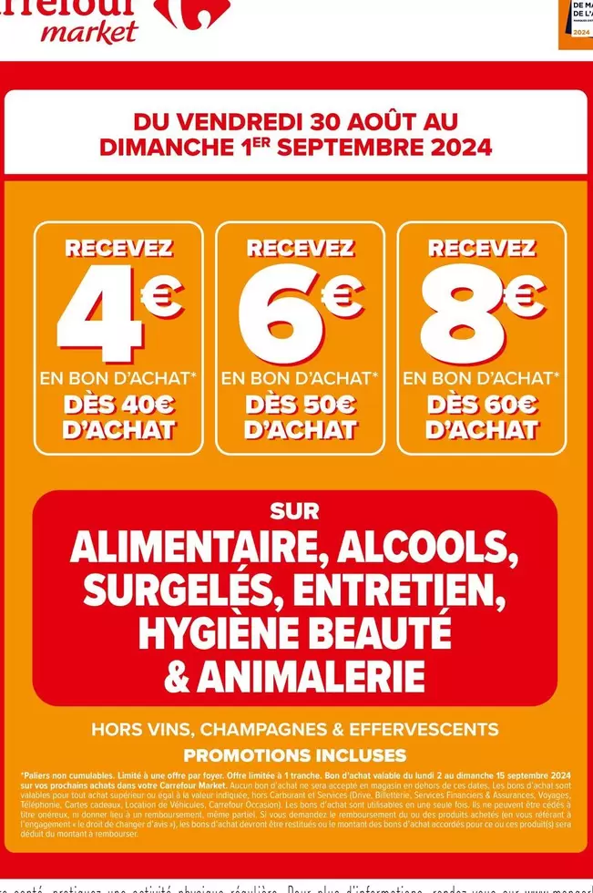 Carrefour : Large choix en Alimentaire, Alcools, Surgelés, Entretien, Hygiène Beauté et Animalerie