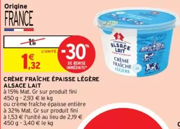 Alsace Lait - Crème Fraîche Épaisse Légère