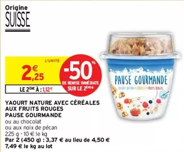 Pause Gourmande : Yaourt Nature avec Céréales aux Fruits Rouges - Délicieux et Nutritif !