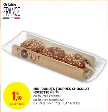 Donuts - Mini  Fourrés Chocolat Noisette