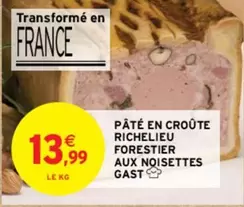 Pâté En Croûte Richelieu Forestier Aux Noisettes - Un délice rustique à savourer !