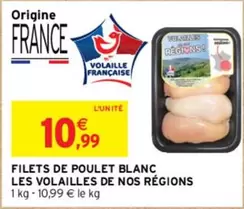 Filets de Poulet Blanc - Les Volailles de Nos Régions : Qualité et Saveur au Rendez-vous