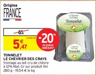 Le Chevrier des Crays - Tonnelet : Un produit exceptionnel avec promo exclusive