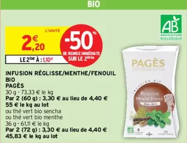 Pagès - Infusion Réglisse/Menthe/Fenouil