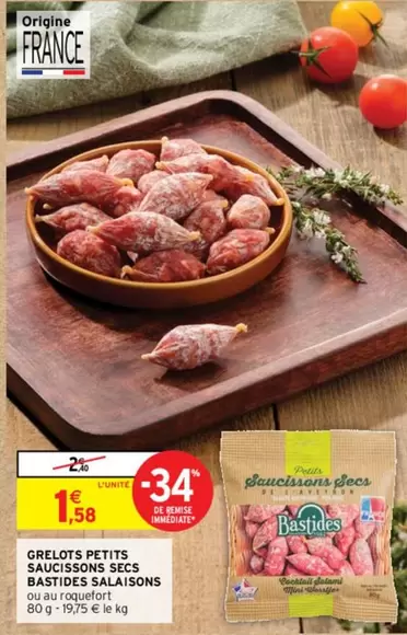 Sala Icons - Grelots Petits Saucisson Secs Bastidos : Savourez des saucissons secs de qualité supérieure avec une promo exclusive!