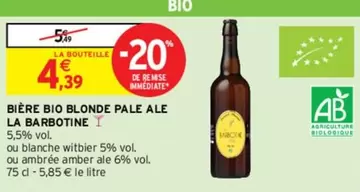 La Barbotine - Bière Bio Blonde Pale Ale