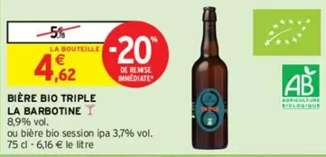 La Barbotine - Bière Bio Triple