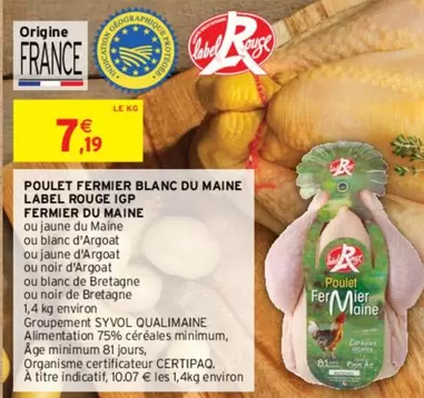 Label Rouge - Poulet Fermier Blanc Du Maine IGp : qualité supérieure pour une cuisine authentique