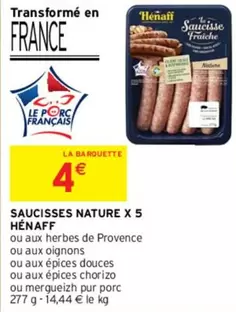 Hénaff - Saucisses Nature X 5