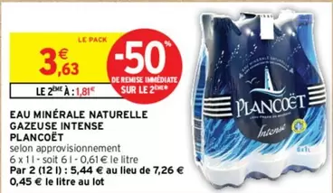 Plancoté - Eau Minérale Naturelle Gazeuse Intense : une expérience pétillante et rafraîchissante