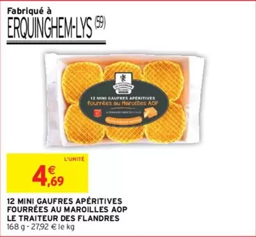 Le Traiteur Des Flandres - Mini Gaufres Apéritives Maroilles AOP (Promo : 12 pièces)