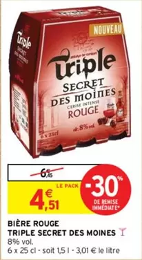 Secret Des Moines - Triple  - Bière Rouge