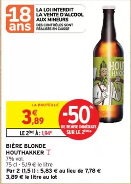 Houthakker - Bière Blonde