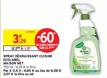 Maison Net - Spray Dégraissant Cuisine Ecolabel