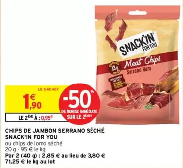 Chips De Jambon Serrano Séché Snack'in For You