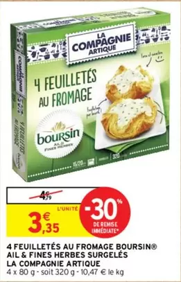 La Compagnie Artique - 4 Feuilletés Au Fromage Boursin Ail & Fines Herbes Surgelés