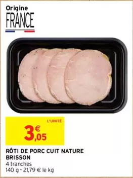 Rôti De Porc Cuit Nature Brisson