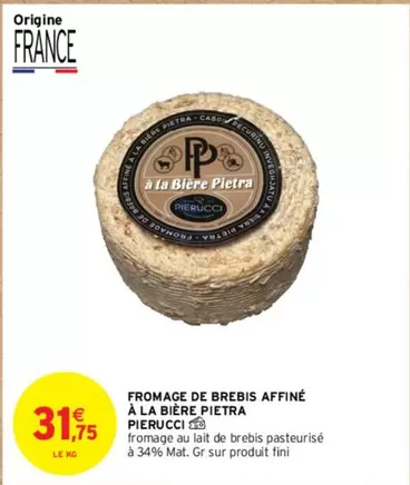 Pietra - Fromage De Brebis Affiné À La Bière