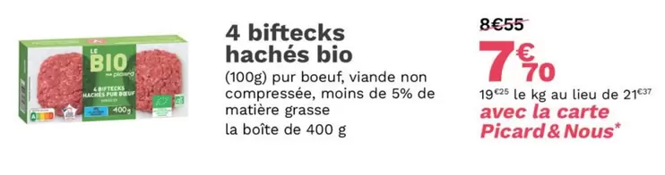 Picard - 4 Biftecks Hachés Bio