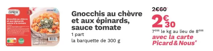 Gnocchis au Chèvre et aux Épinards avec Sauce Tomate - Picard