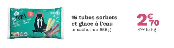 16 Tubes Sorbets Et Glace À L'eau