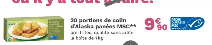 20 Portions De Colin D'alaska Panées Msc