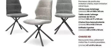 Chaise Igi offre sur Les Experts Meubles