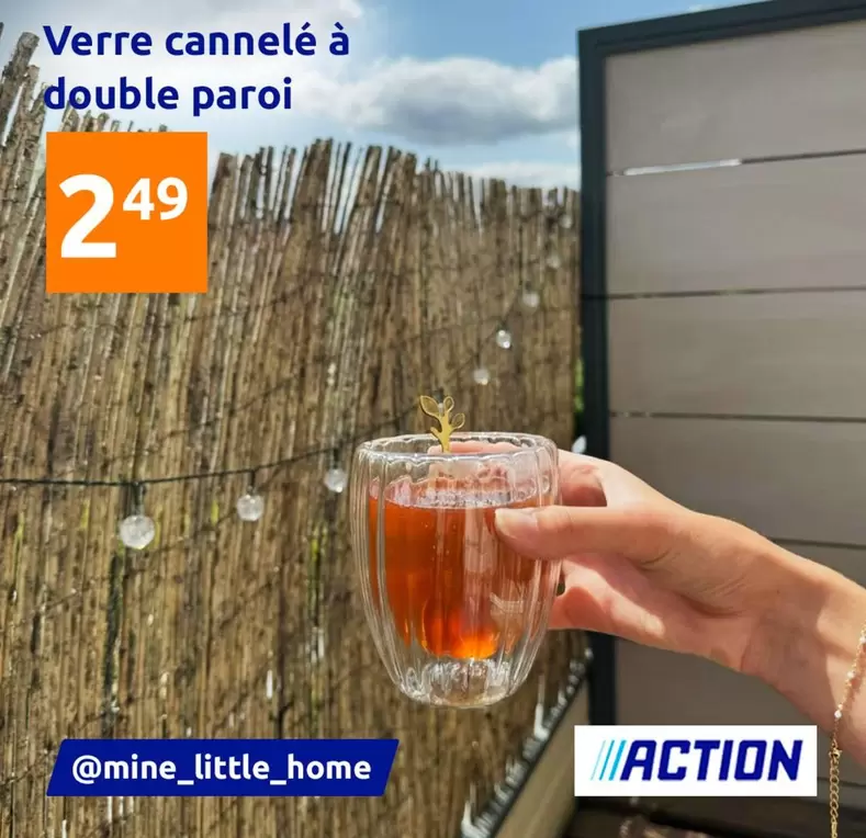 Verre Cannelé À Double Paroi