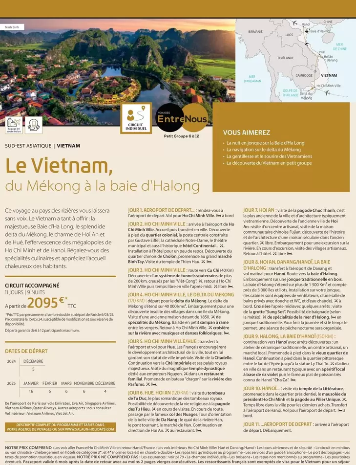 Le Vietnam, Du Mekong À La Baie D'halong offre à 2095€ sur Salaün Holidays