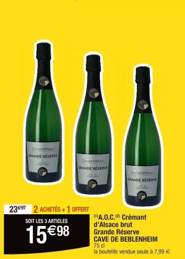 Brut Grande Réserve - Cave De Bebleneheim - A.O.C. Crémant d'Alsace