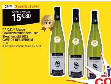 Cave De Beblenheim - Gewurztraminer demi-sec Storchengold 2022 - Alsace