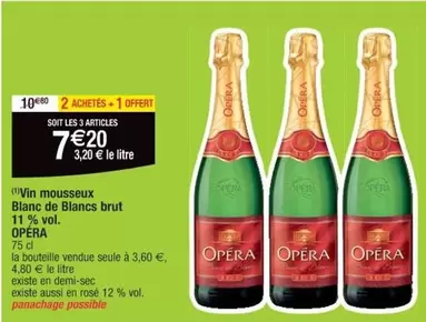 Brut - Opera - Vin Mousseux Blanc De Blancs 1 Vol. - Dégustez l'élégance de ce vin effervescent!