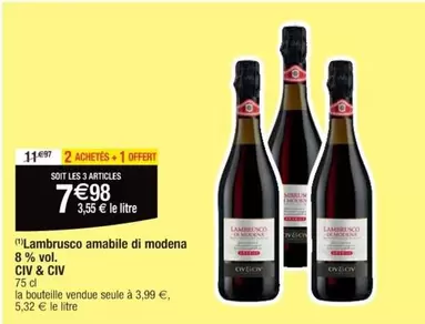 Civ & Civ - Lambrusco Amabile Di Modena 8 % Vol.