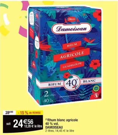 Damoiseau - Rhum Blanc Agricole 40 % Vol.