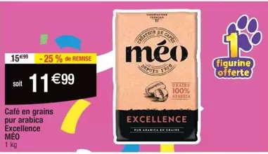 Méo - Café En Grains Pur Arabica Excellence : Qualité supérieure pour les amateurs de café