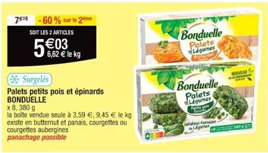 Bonduelle - Palets Petits Pois Et Epinards