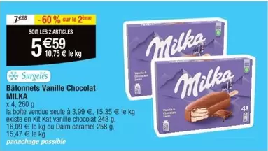 Milka - Bâtonnets Vanille Chocolat