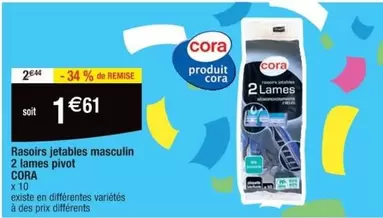 Cora - Rasoirs Jetables Masculin 2 Lames Pivot