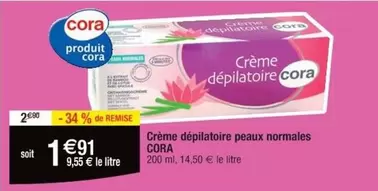 Cora - Crème Dépilatoire Peaux Normales