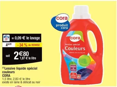 Cora - Lessive Liquide Spécial Couleurs