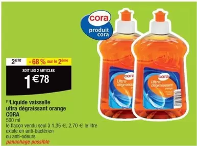 Cora - Liquide Vaisselle Ultra Dégraissant Orange