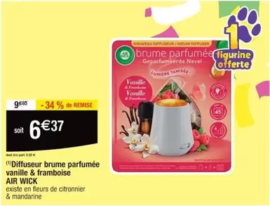 Air Wick Diffuseur Brume Parfumée Vanille & Framboise - Profitez d'une ambiance parfumée avec une douce combinaison de vanille et de framboise.