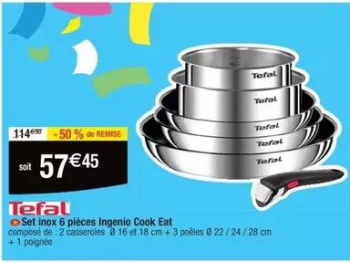 Tefal - Set Inox 6 Pièces Ingenio Cook Eat