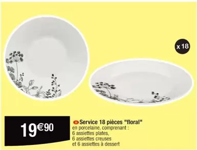 Service 18 Pièces "floral"